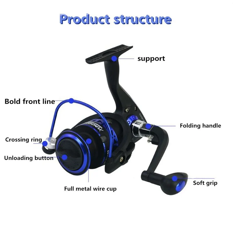 Professional Fishing Wheel 13 BB BK1000-7000 Series 5.1:1 speed reatio spinning fishing reel interchanged left/right hand wheel