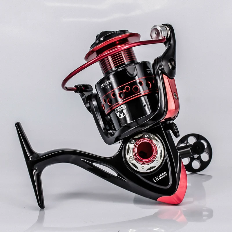 New 13+1BB Spinning Fishing Reel Gear Ratio 5.2:1 2000-7000 Series Metal Front Drag Handle Spool Saltwater Fishing Accessories