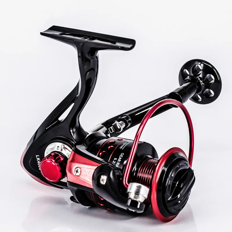 New 13+1BB Spinning Fishing Reel Gear Ratio 5.2:1 2000-7000 Series Metal Front Drag Handle Spool Saltwater Fishing Accessories