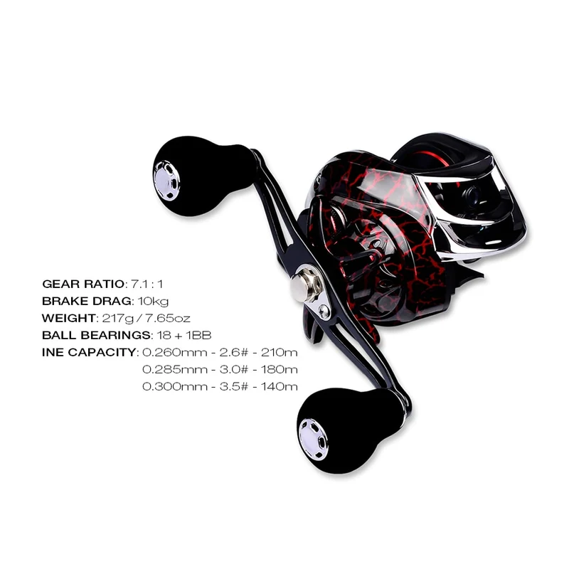 12 + 1 Bearings Waterproof Left / Right Hand Baitcasting Fishing Reel High Speed Fishing Reel with Magnetic Brake System