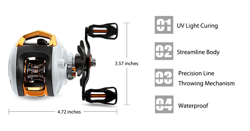 12 + 1 Bearings Waterproof Left / Right Hand Baitcasting Fishing Reel High Speed Fishing Reel with Magnetic Brake System