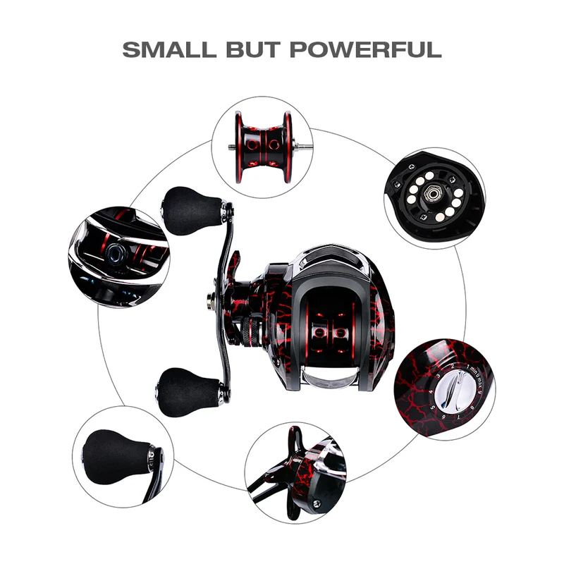 12 + 1 Bearings Waterproof Left / Right Hand Baitcasting Fishing Reel High Speed Fishing Reel with Magnetic Brake System