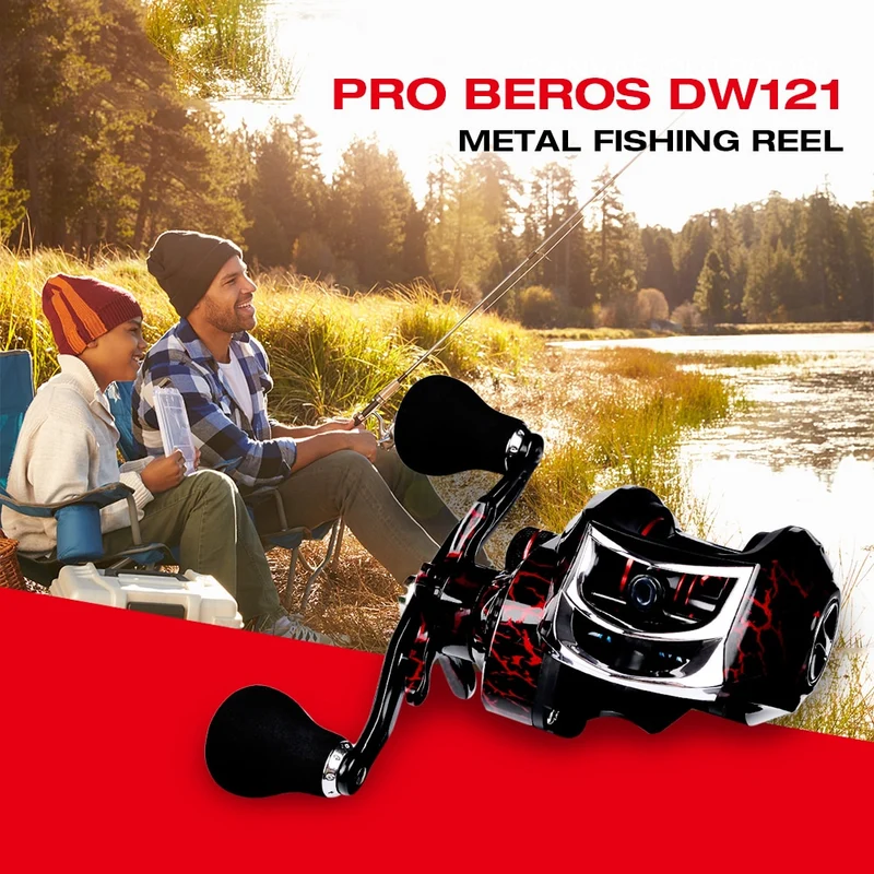 12 + 1 Bearings Waterproof Left / Right Hand Baitcasting Fishing Reel High Speed Fishing Reel with Magnetic Brake System