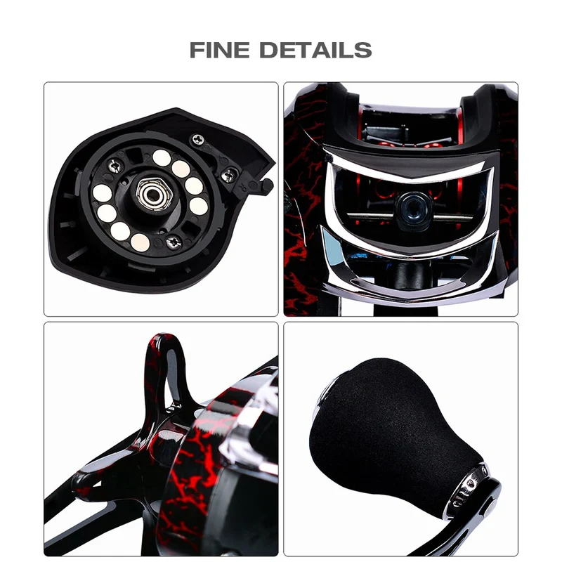 12 + 1 Bearings Waterproof Left / Right Hand Baitcasting Fishing Reel High Speed Fishing Reel with Magnetic Brake System