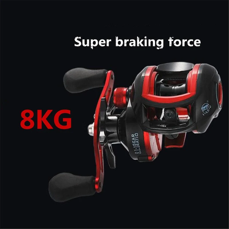 Lizard 18*1BB Metal Baitcasting Fishing Reel 8.1:1 Long Shot Left / Right Hand Fishing Wheel Bait Casting Fishing Reel