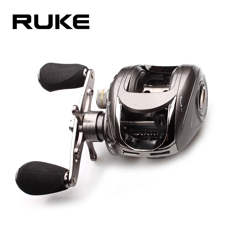Ruke Fishing Reel Casting Reel Gear Ratio 5.1 :1 Aluminum Spool Magnetic Brake Bearing 5+1 EVA Knob 218g Max Drag 4.5KG
