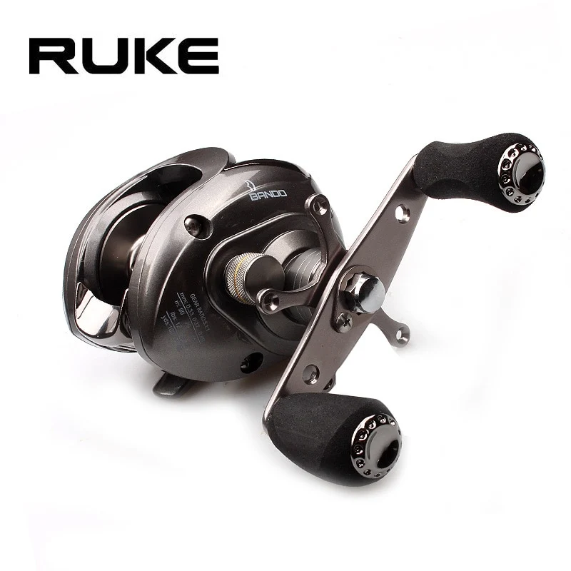 Ruke Fishing Reel Casting Reel Gear Ratio 5.1 :1 Aluminum Spool Magnetic Brake Bearing 5+1 EVA Knob 218g Max Drag 4.5KG