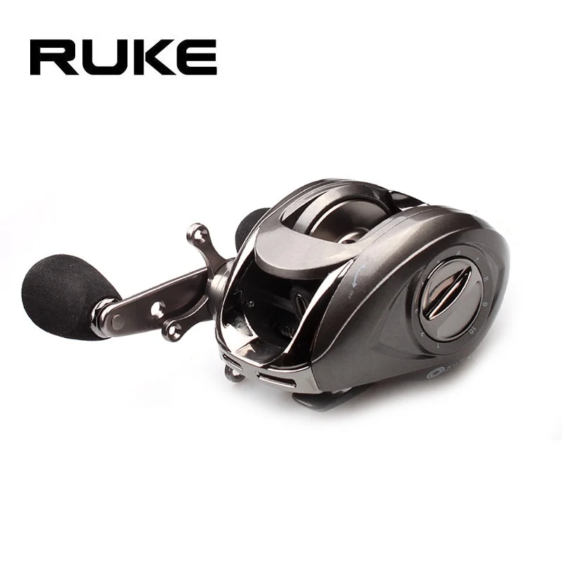 Ruke Fishing Reel Casting Reel Gear Ratio 5.1 :1 Aluminum Spool Magnetic Brake Bearing 5+1 EVA Knob 218g Max Drag 4.5KG