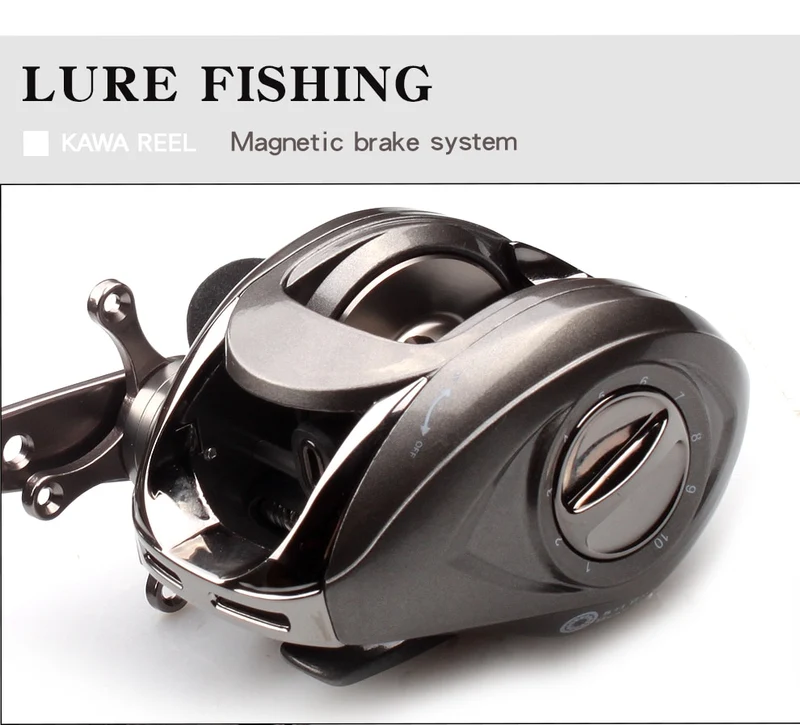 Ruke Fishing Reel Casting Reel Gear Ratio 5.1 :1 Aluminum Spool Magnetic Brake Bearing 5+1 EVA Knob 218g Max Drag 4.5KG