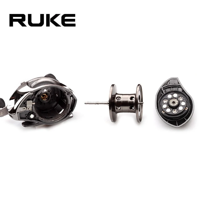 Ruke Fishing Reel Casting Reel Gear Ratio 5.1 :1 Aluminum Spool Magnetic Brake Bearing 5+1 EVA Knob 218g Max Drag 4.5KG