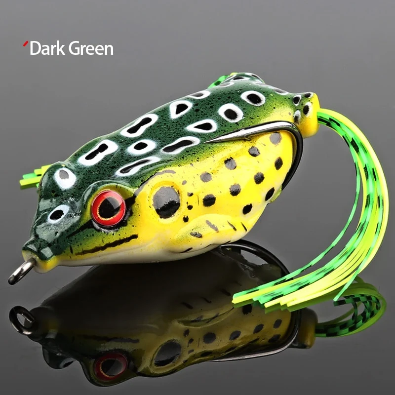4pcs/Box Ray Frog Soft Fishing Lures 6g 9g 13g Double Hooks Top water Ray Frog Artificial Soft Bait Winter fishing Accessories