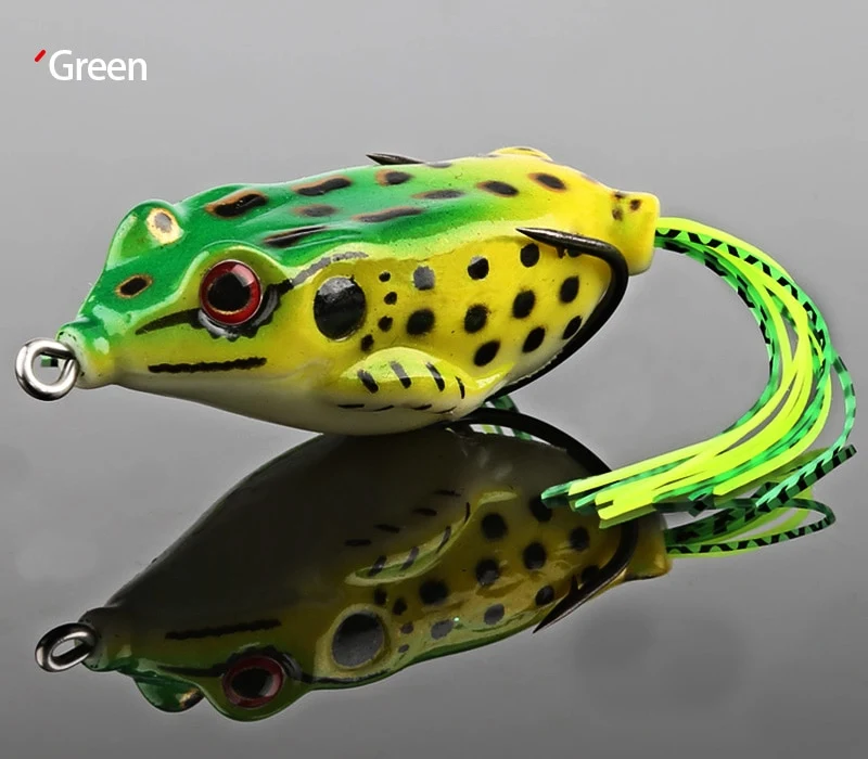 4pcs/Box Ray Frog Soft Fishing Lures 6g 9g 13g Double Hooks Top water Ray Frog Artificial Soft Bait Winter fishing Accessories