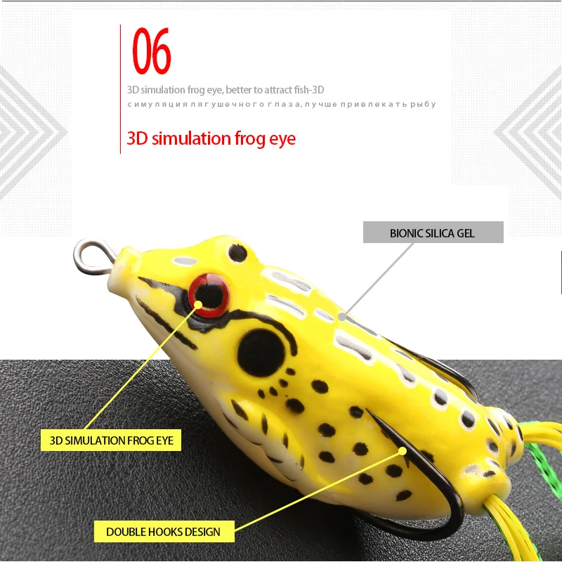 4pcs/Box Ray Frog Soft Fishing Lures 6g 9g 13g Double Hooks Top water Ray Frog Artificial Soft Bait Winter fishing Accessories