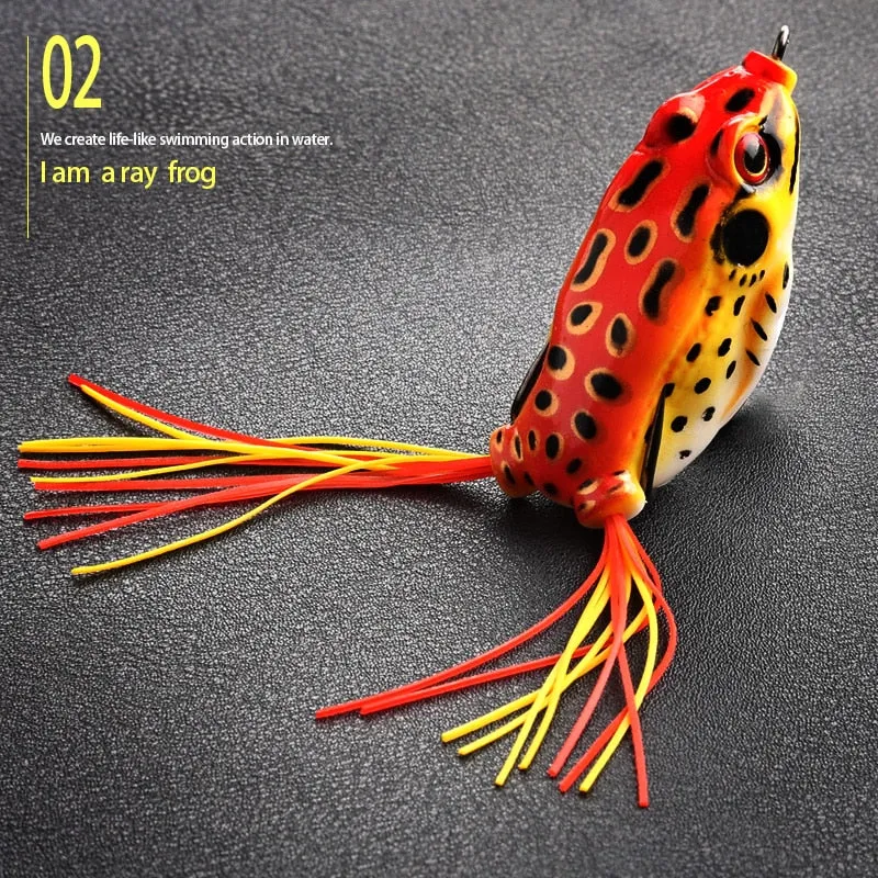 4pcs/Box Ray Frog Soft Fishing Lures 6g 9g 13g Double Hooks Top water Ray Frog Artificial Soft Bait Winter fishing Accessories