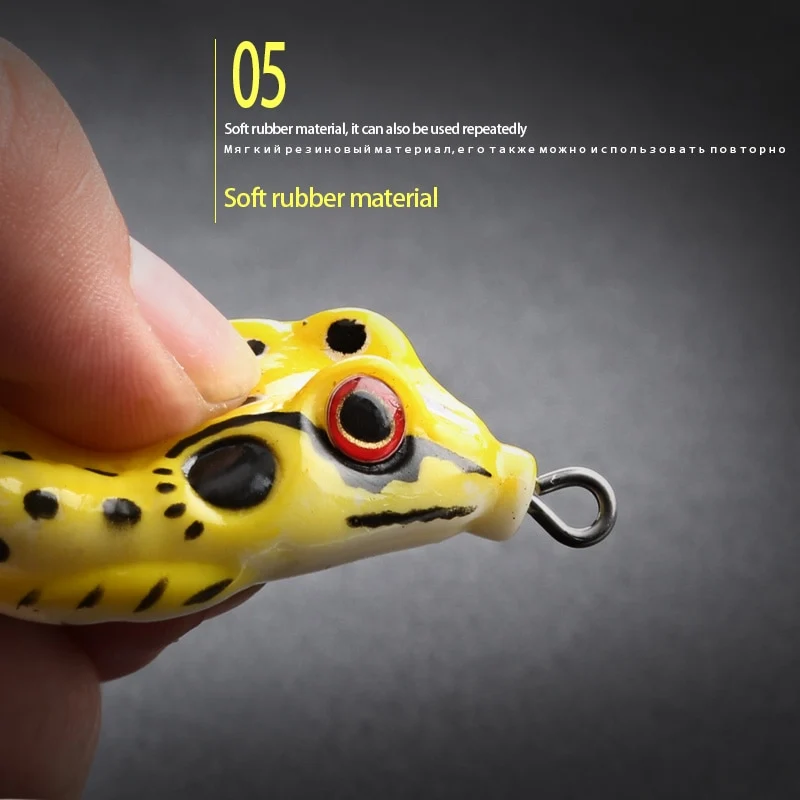 4pcs/Box Ray Frog Soft Fishing Lures 6g 9g 13g Double Hooks Top water Ray Frog Artificial Soft Bait Winter fishing Accessories