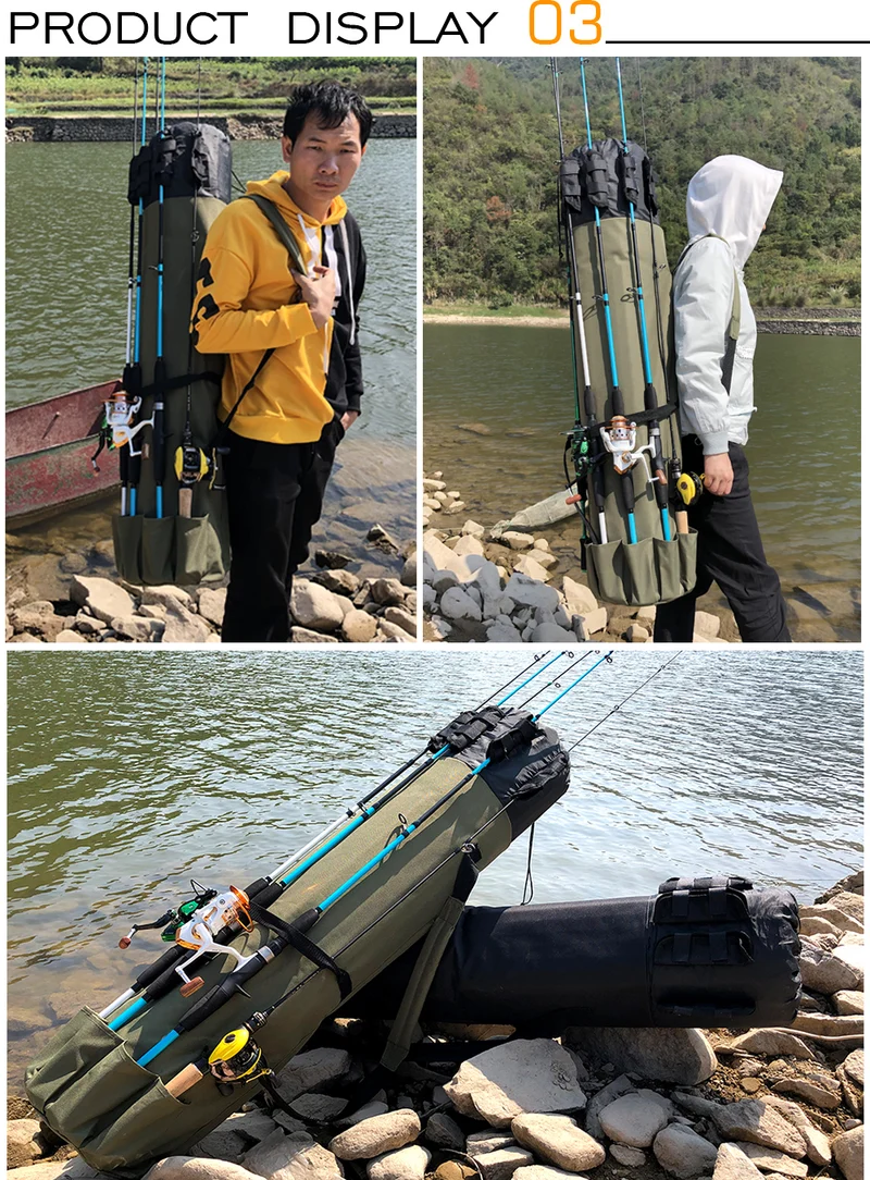GHOTDA Fishing Bag Portable Multifunction Nylon Fishing Bags Fishing Rod Bag Case Fishing Tackle Tools Storage Bag