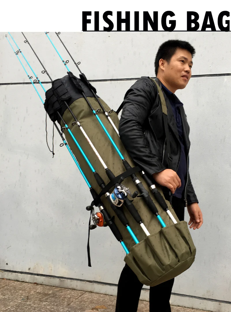 Fishing Bag Folding Fishing Rod Reel Bag Fishing Tackle Storage Bags Travel Carry Case Pesca