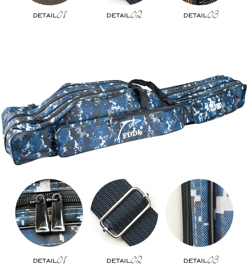 FDDL Fishing Rod bag Carrier Fishing Reel Pole Storage Bag 110cm / 120cm / 130cm / 150cm