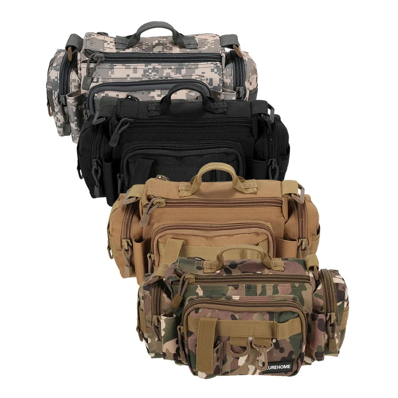 Fishing Bag Multifunctional Camouflage Fishing Tackle Bag Carp Fish Rod Waist Bag Bait Box Pouch Polyester Case Pack For Pesca
