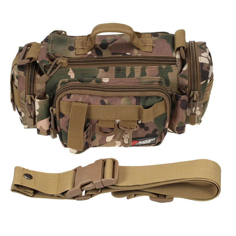 Fishing Bag Multifunctional Camouflage Fishing Tackle Bag Carp Fish Rod Waist Bag Bait Box Pouch Polyester Case Pack For Pesca