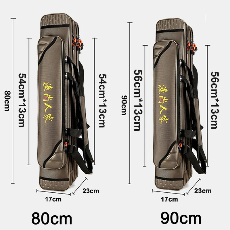 Portable Fishing Bags 3 Layer Large Capacity Fishing Pole Tools Storage Bag Nylon Waterproof Tackle Gear Carrier Shoulder Bag