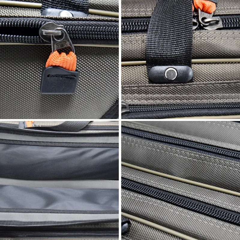 Portable Fishing Bags 3 Layer Large Capacity Fishing Pole Tools Storage Bag Nylon Waterproof Tackle Gear Carrier Shoulder Bag