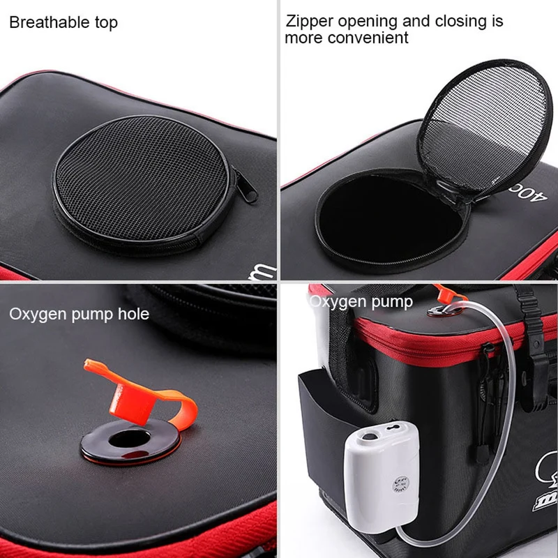 Loogdeel Portable Zipper Fishing Bucket Outdoor Folding EVA Fishing Bag live fish bucket 5 Sizes Camping Hiking Fishing Bag