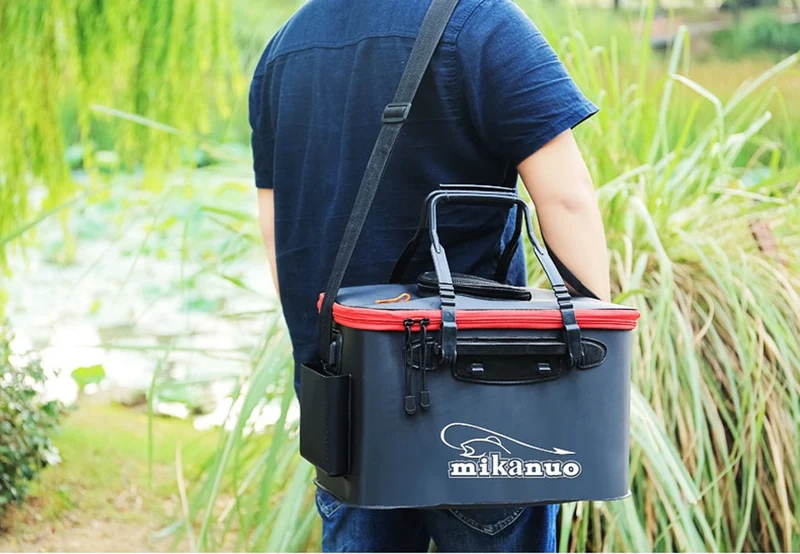 Loogdeel Portable Zipper Fishing Bucket Outdoor Folding EVA Fishing Bag live fish bucket 5 Sizes Camping Hiking Fishing Bag