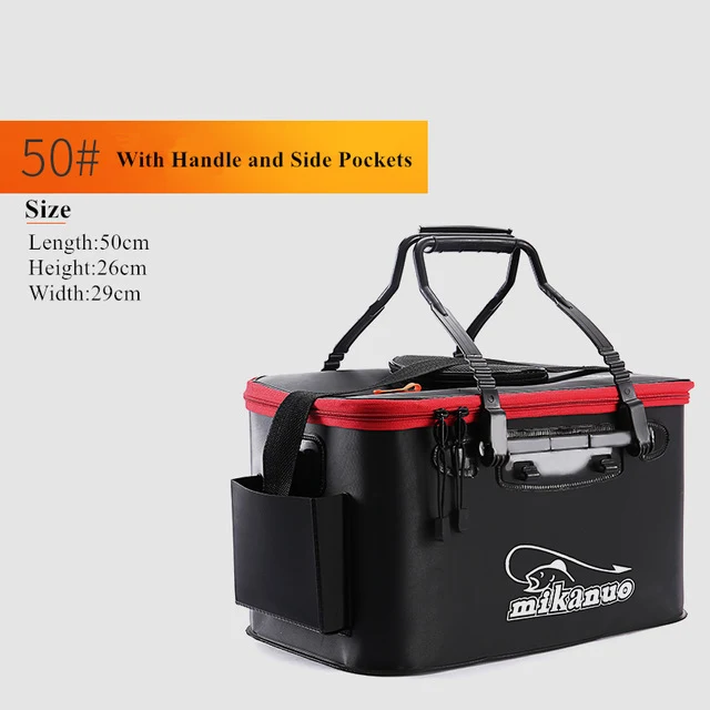 Loogdeel Portable Zipper Fishing Bucket Outdoor Folding EVA Fishing Bag live fish bucket 5 Sizes Camping Hiking Fishing Bag