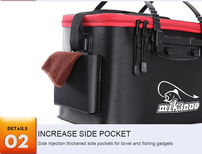 Loogdeel Portable Zipper Fishing Bucket Outdoor Folding EVA Fishing Bag live fish bucket 5 Sizes Camping Hiking Fishing Bag