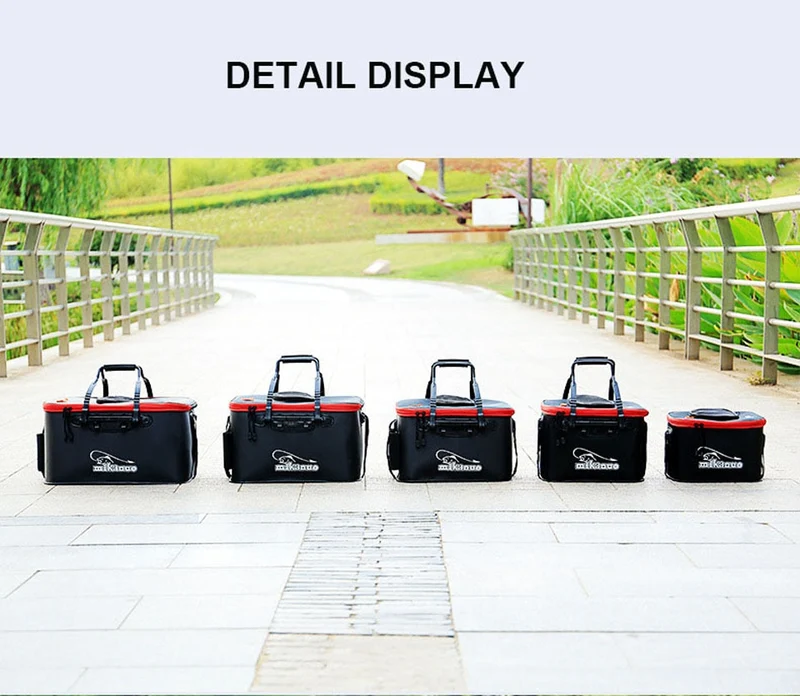 Loogdeel Portable Zipper Fishing Bucket Outdoor Folding EVA Fishing Bag live fish bucket 5 Sizes Camping Hiking Fishing Bag