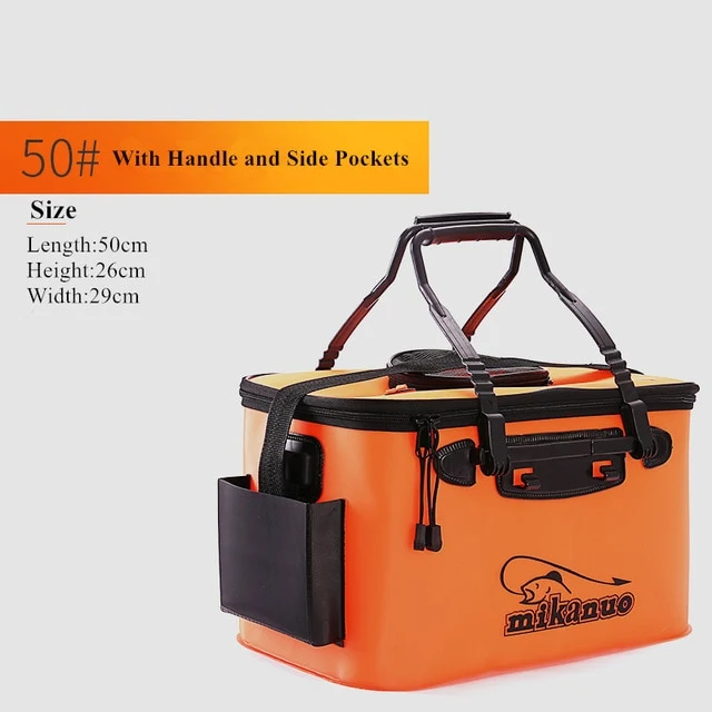 Loogdeel Portable Zipper Fishing Bucket Outdoor Folding EVA Fishing Bag live fish bucket 5 Sizes Camping Hiking Fishing Bag