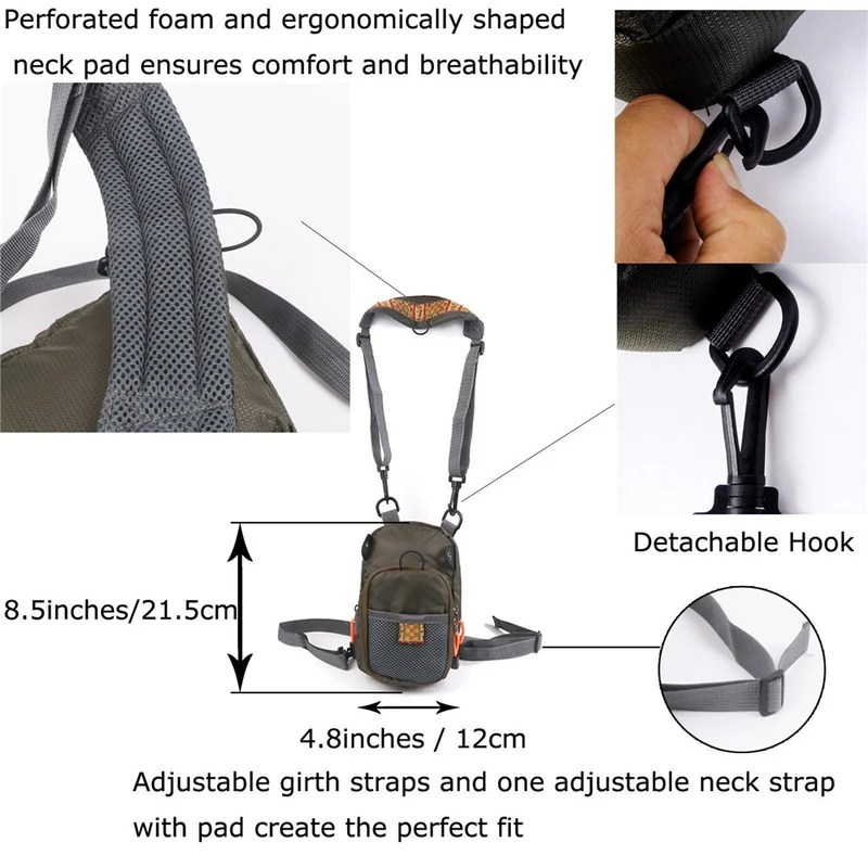 Maximumcatch Fly Fishing Bag Fishing Chest Pack Fishing Backpack With Fishing Tool Accessory