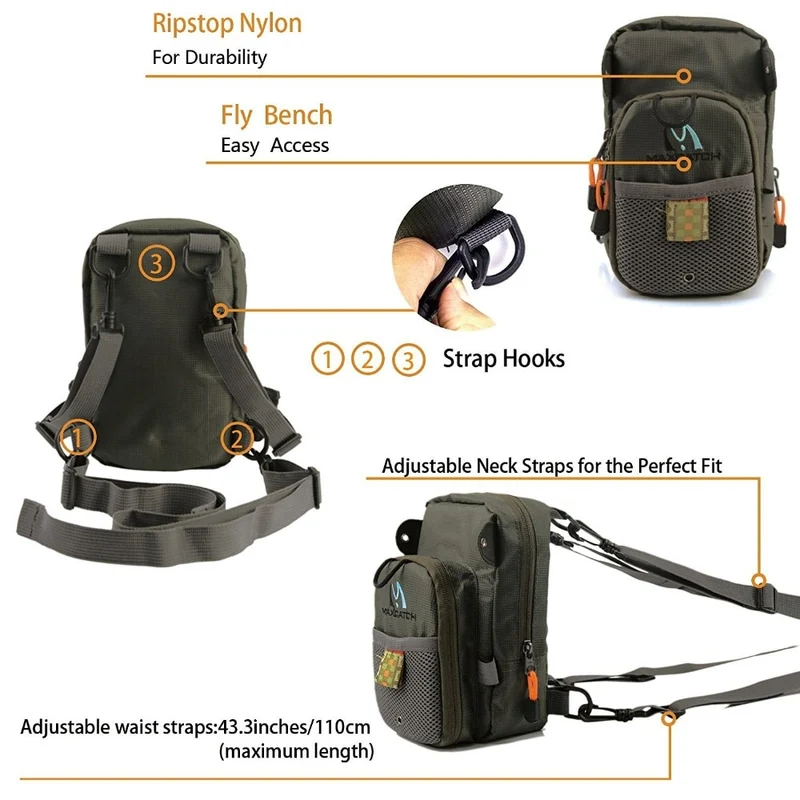 Maximumcatch Fly Fishing Bag Fishing Chest Pack Fishing Backpack With Fishing Tool Accessory