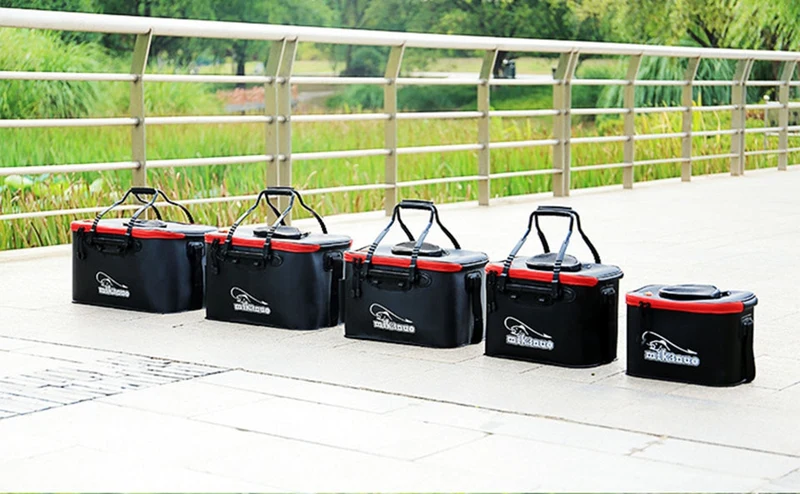 WALK FISH Portable EVA Fishing Bag Collapsible Fishing Bucket Live Fish Box Camping Water Container Pan Basin Tackle Storage Bag