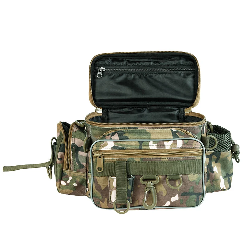 Multifunctional Fishing Bags Canvas Lure Waist Pack Messenger Pole Package 3 Layer Fishing Bag Carp Tackle 40 * 23 * 7cm
