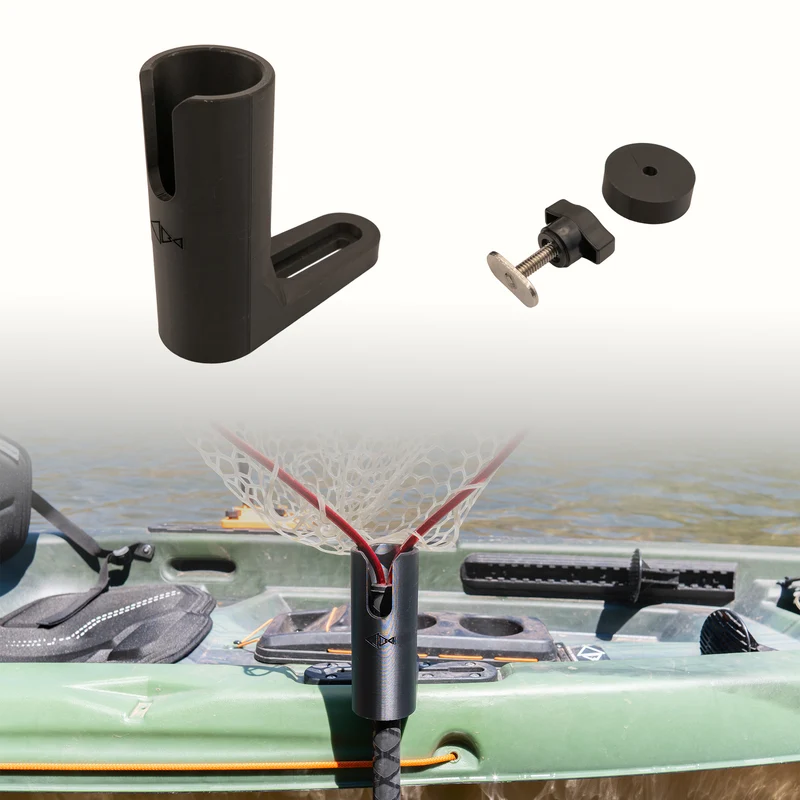Kayak Fishing Net Holder | Rail Mount | T-Track Compatible | Made in USA