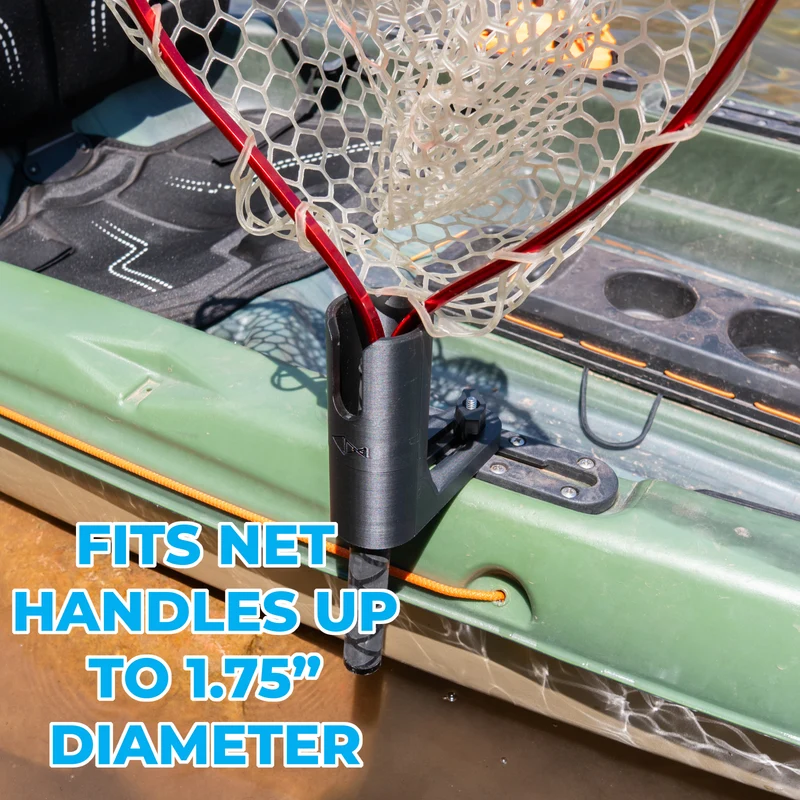 Kayak Fishing Net Holder | Rail Mount | T-Track Compatible | Made in USA
