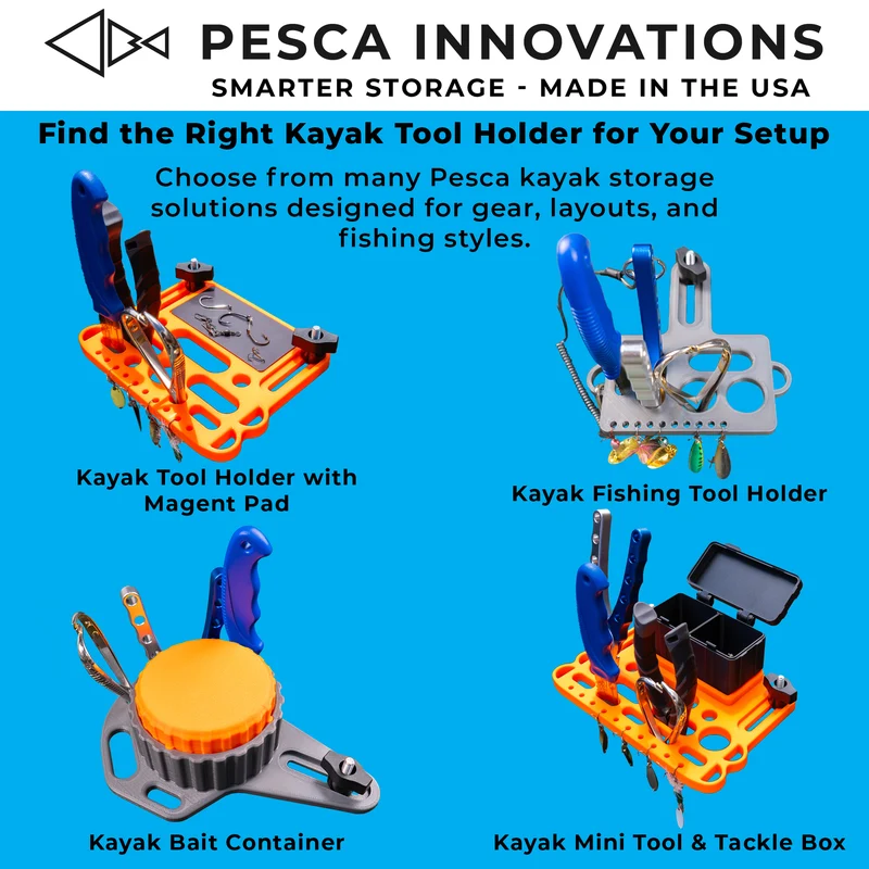 Kayak Fishing Net Holder | Rail Mount | T-Track Compatible | Made in USA