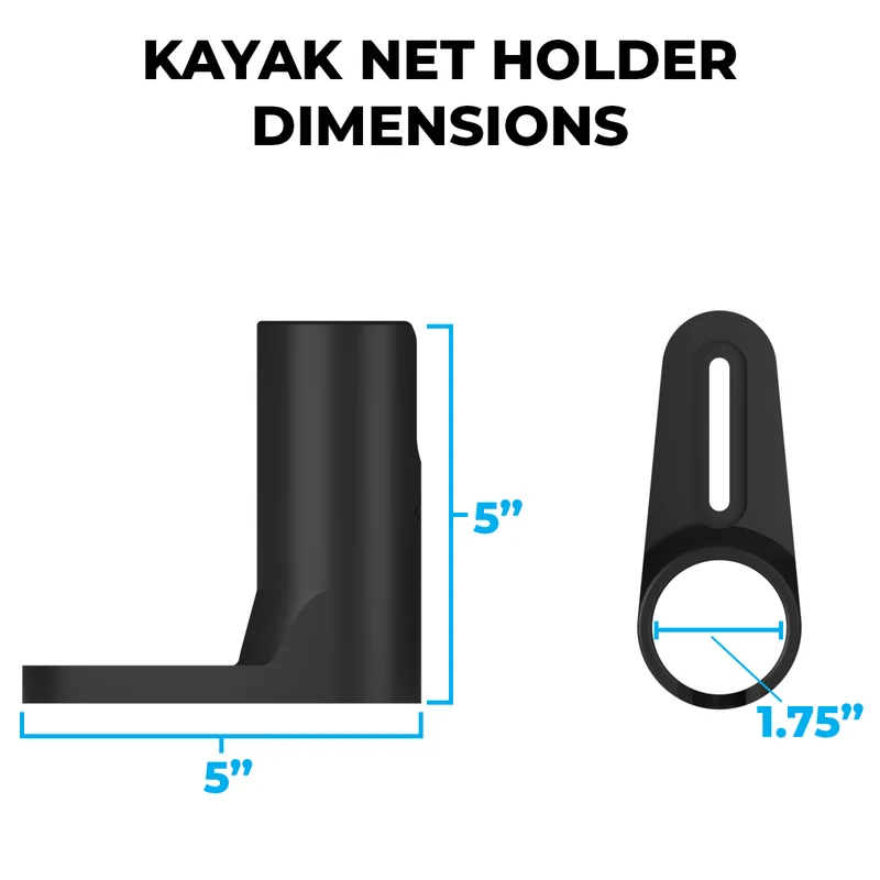 Kayak Fishing Net Holder | Rail Mount | T-Track Compatible | Made in USA
