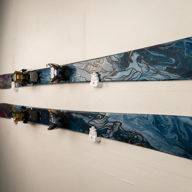 Snowflake Ski Holder | Horizontal Wall Mount