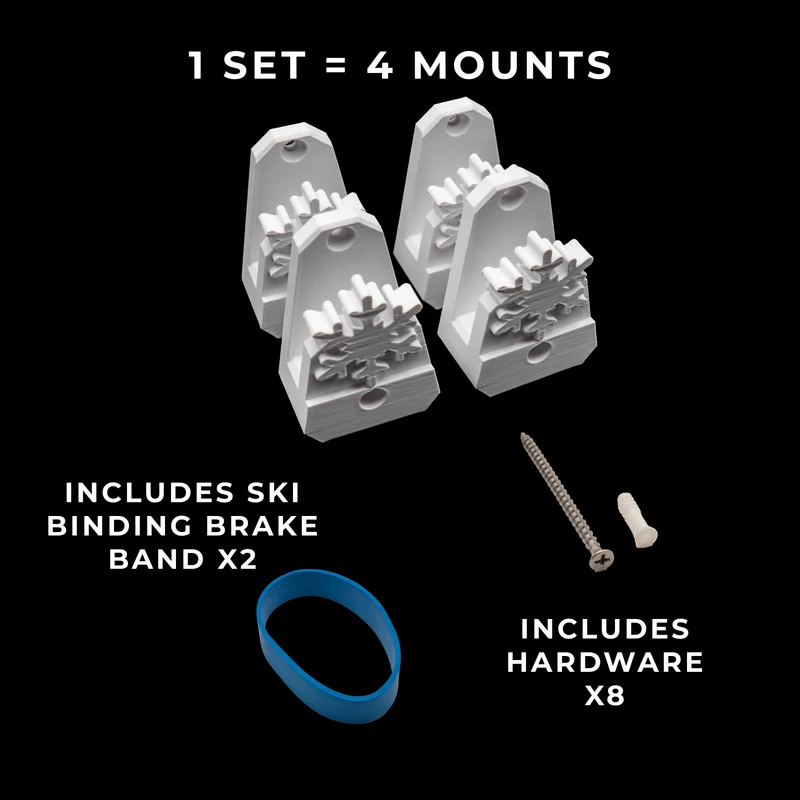 Snowflake Ski Holder | Horizontal Wall Mount