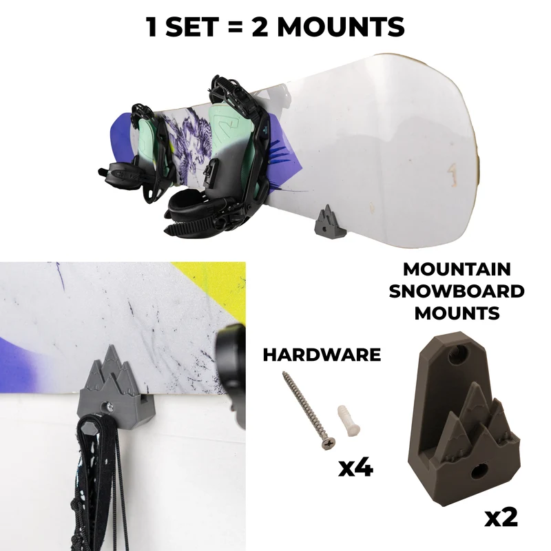 Mountain Snowboard Holder | Horizontal Wall Mount