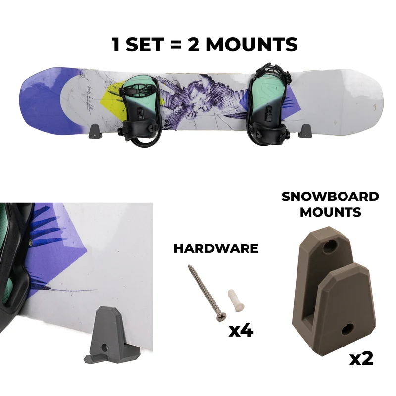 Horizontal Snowboard Holder | Wall Mount