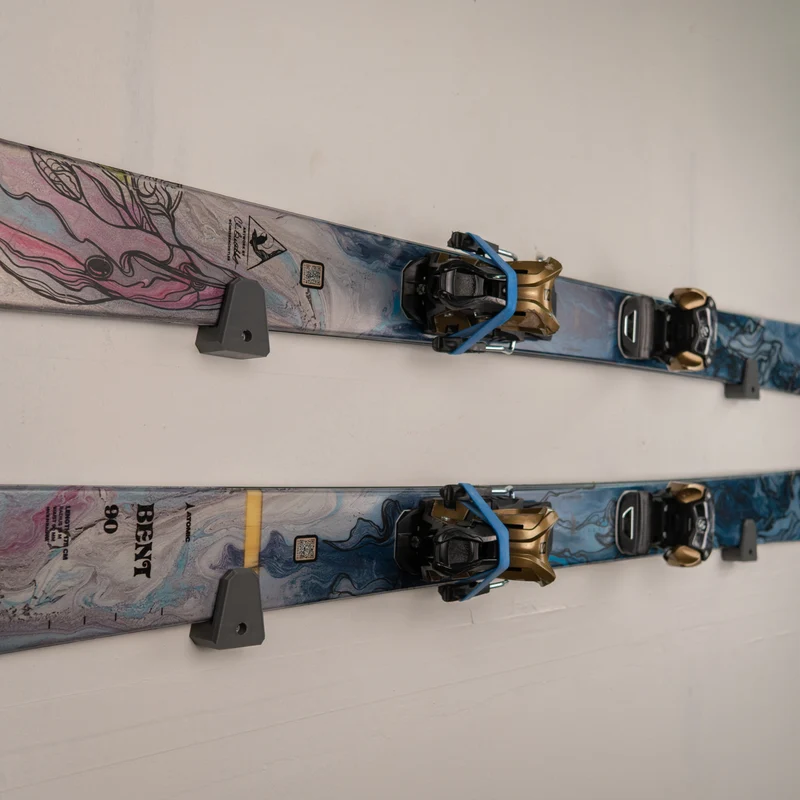 Low-Profile Ski Holder | Horizontal Wall Mount