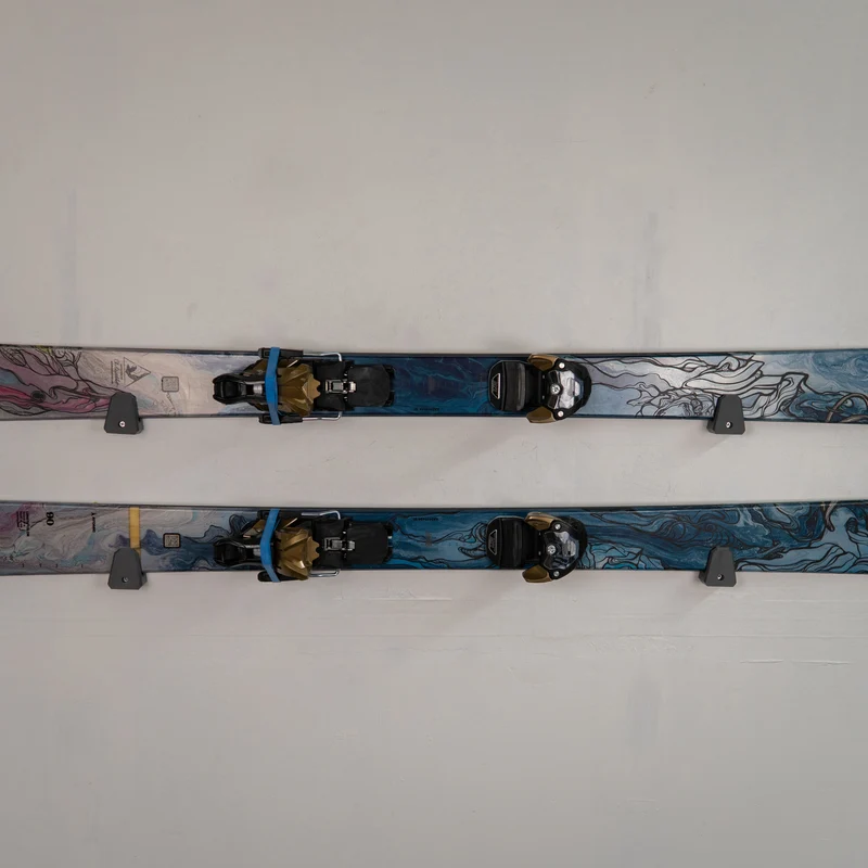 Low-Profile Ski Holder | Horizontal Wall Mount
