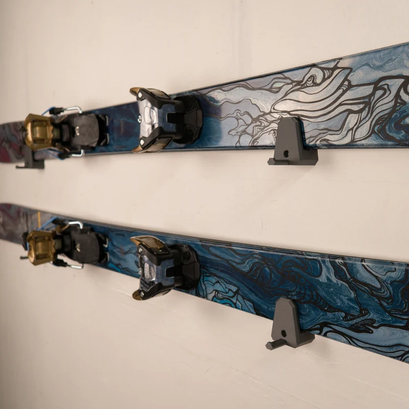 Low-Profile Ski Holder | Horizontal Wall Mount