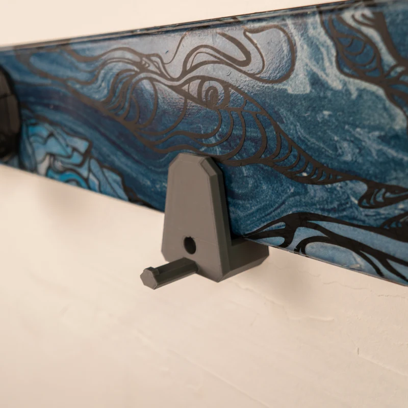 Low-Profile Ski Holder | Horizontal Wall Mount