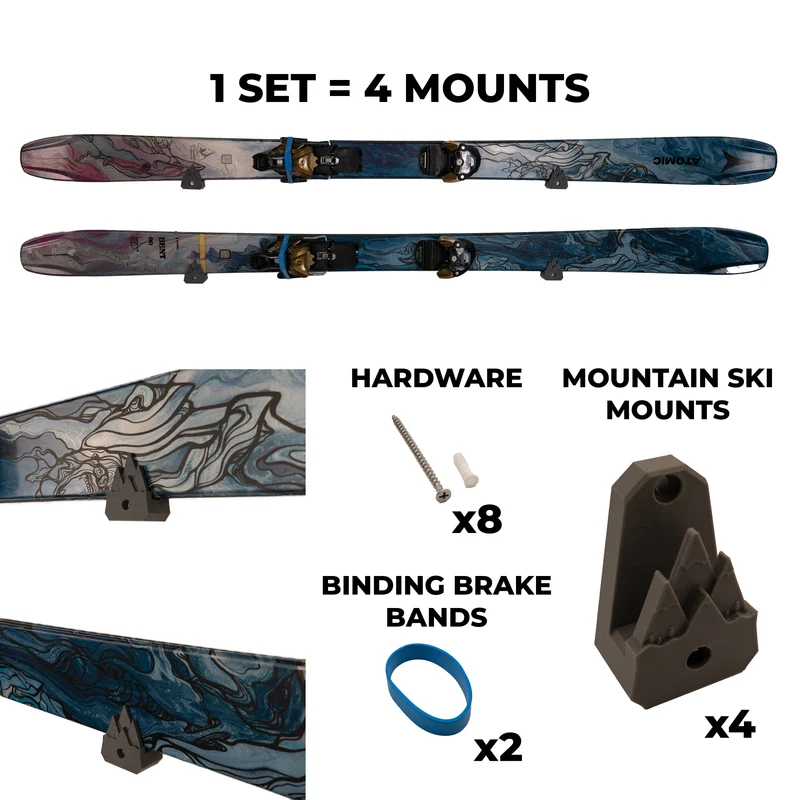 Mountain Ski Holder | Horizontal Wall Mount