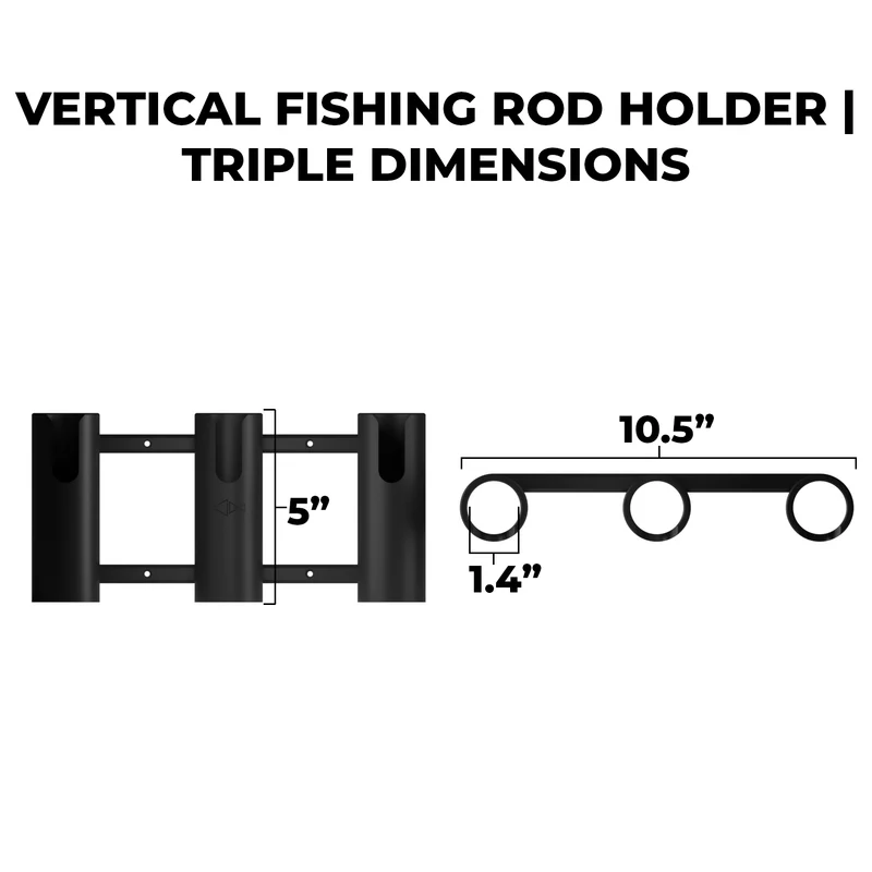 Vertical Fishing Rod Holder | Triple Wall Mount
